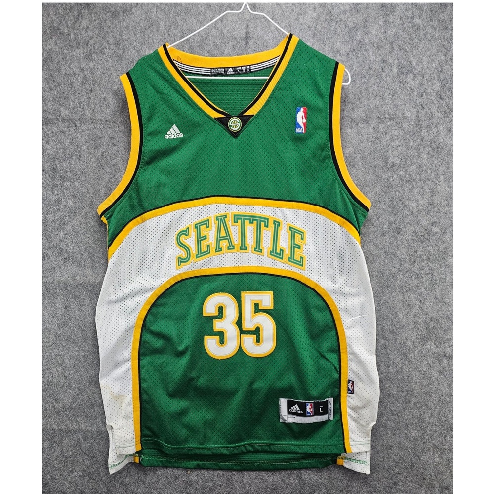 Adidas Seattle SuperSonics Kevin Durant 35 NBA Jersey Green Mens Large
